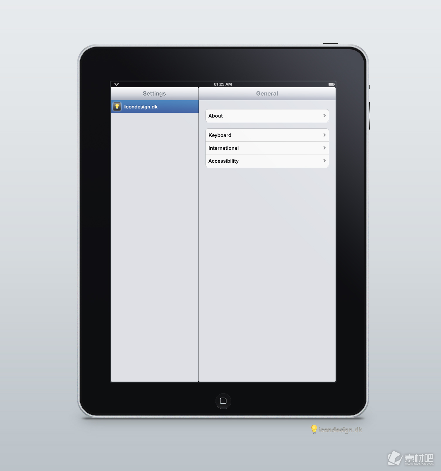 iPad软件APP设置菜单PSD素材