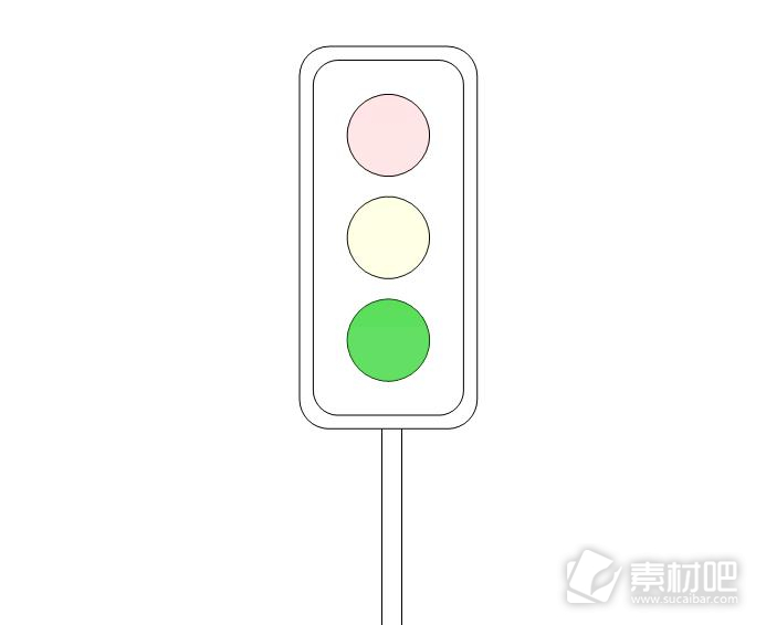 红绿灯白色背景PPT模板