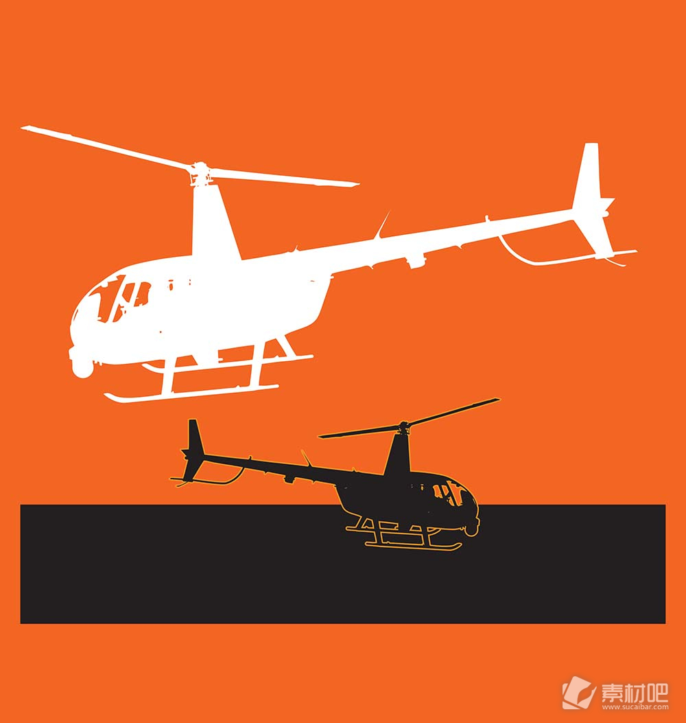 直升机宣传海报矢量素材