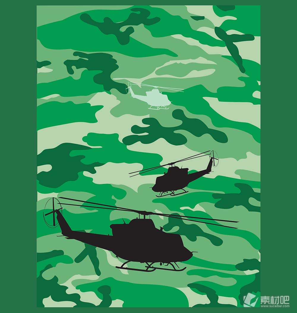 军用直升机矢量素材