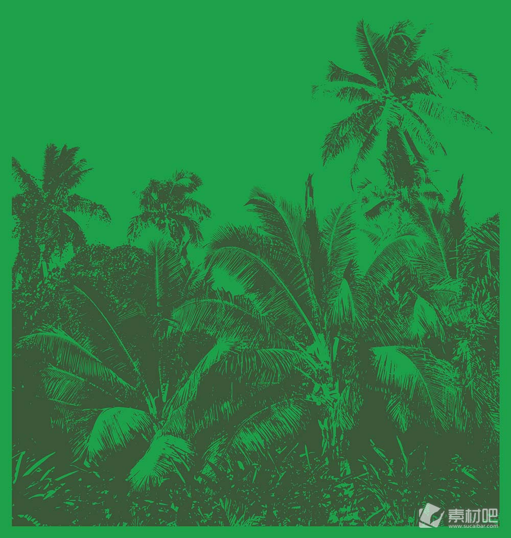 绿色椰子树矢量素材