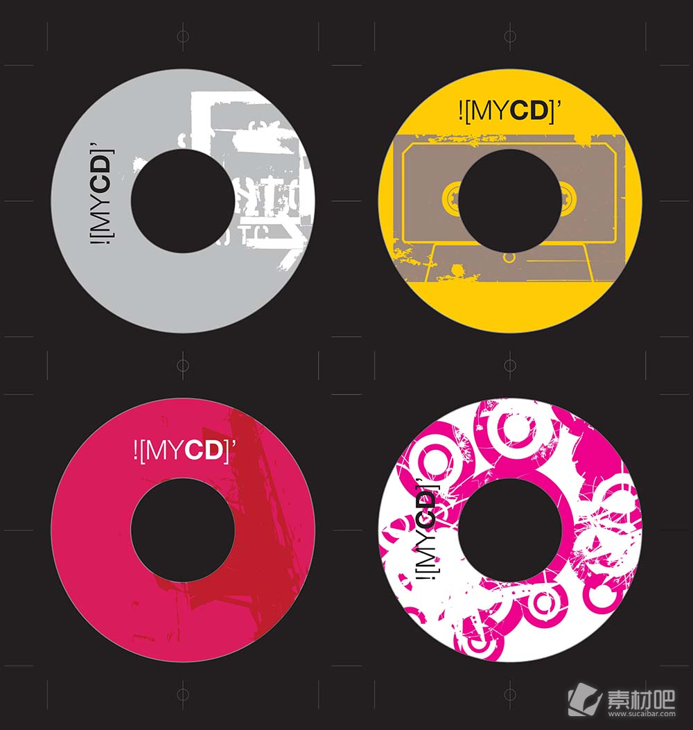 CD光盘彩绘设计矢量素材