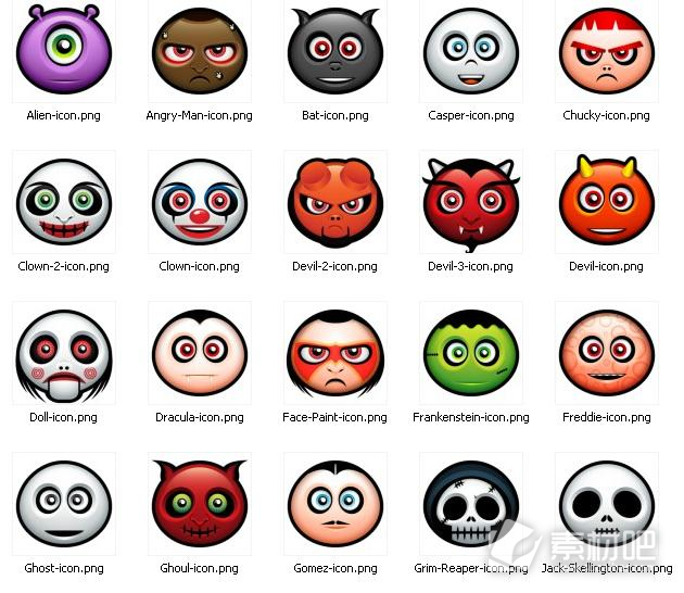 42种万圣节怪物脸谱图标