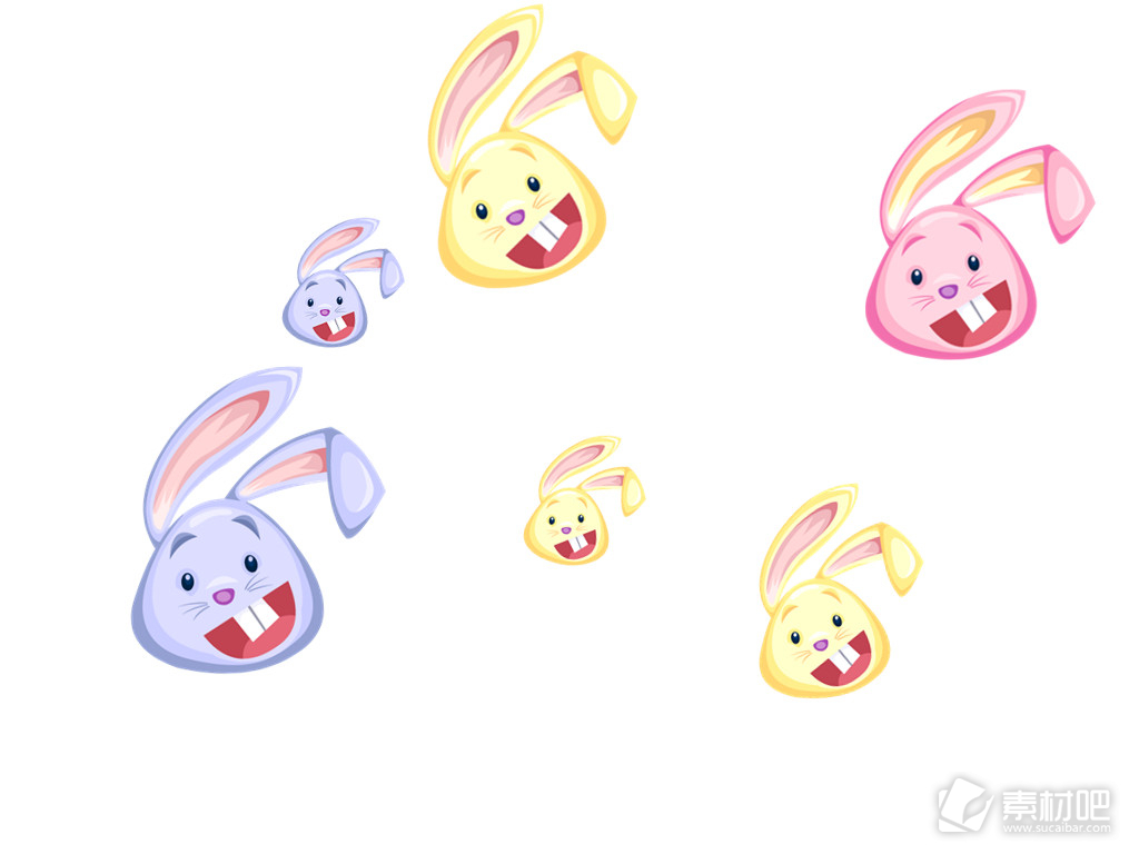 3种可爱兔子卡通图标