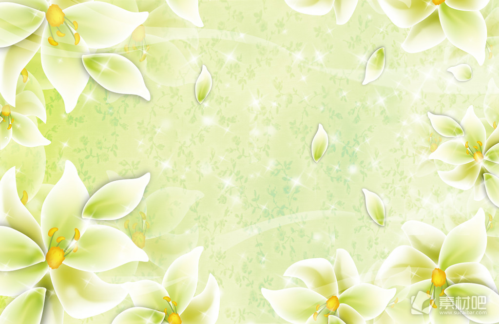 花蕾绿色底图PSD素材