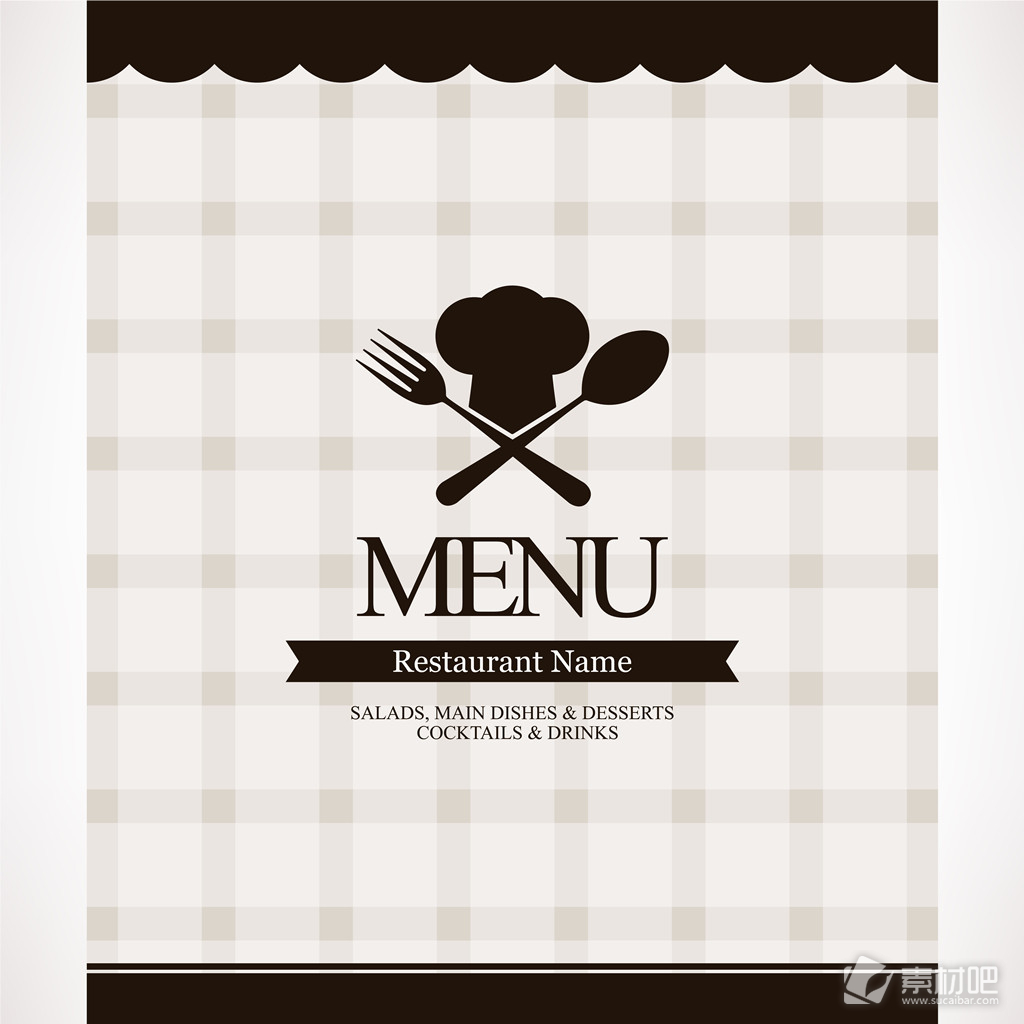 创意西式菜单封面设计矢量素材