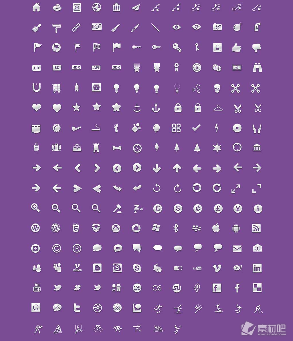 网页UI元素紫色背景PSD素材