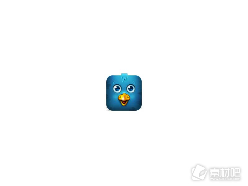 蓝色愤怒的小鸟图标设计PSD素材
