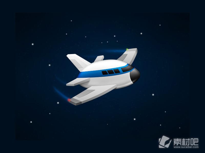 太空中飞机模型PSD素材