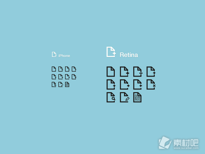 苹果Retina屏幕设计模版PSD素材