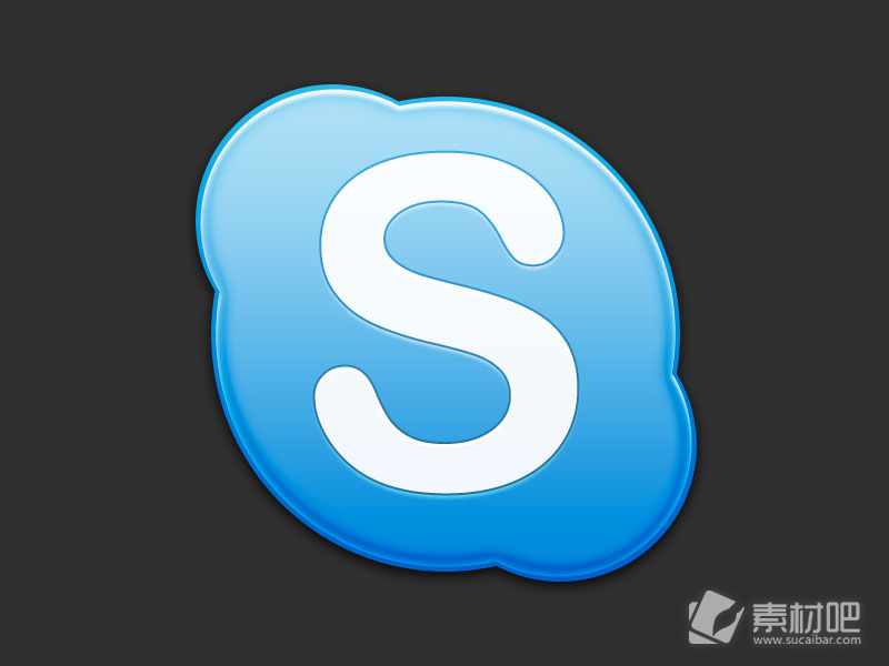 skype蓝色图标PSD素材