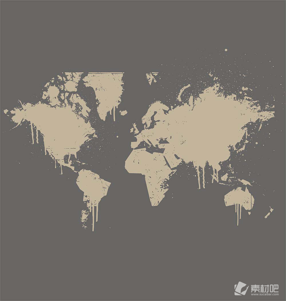 灰色背景世界地图矢量素材