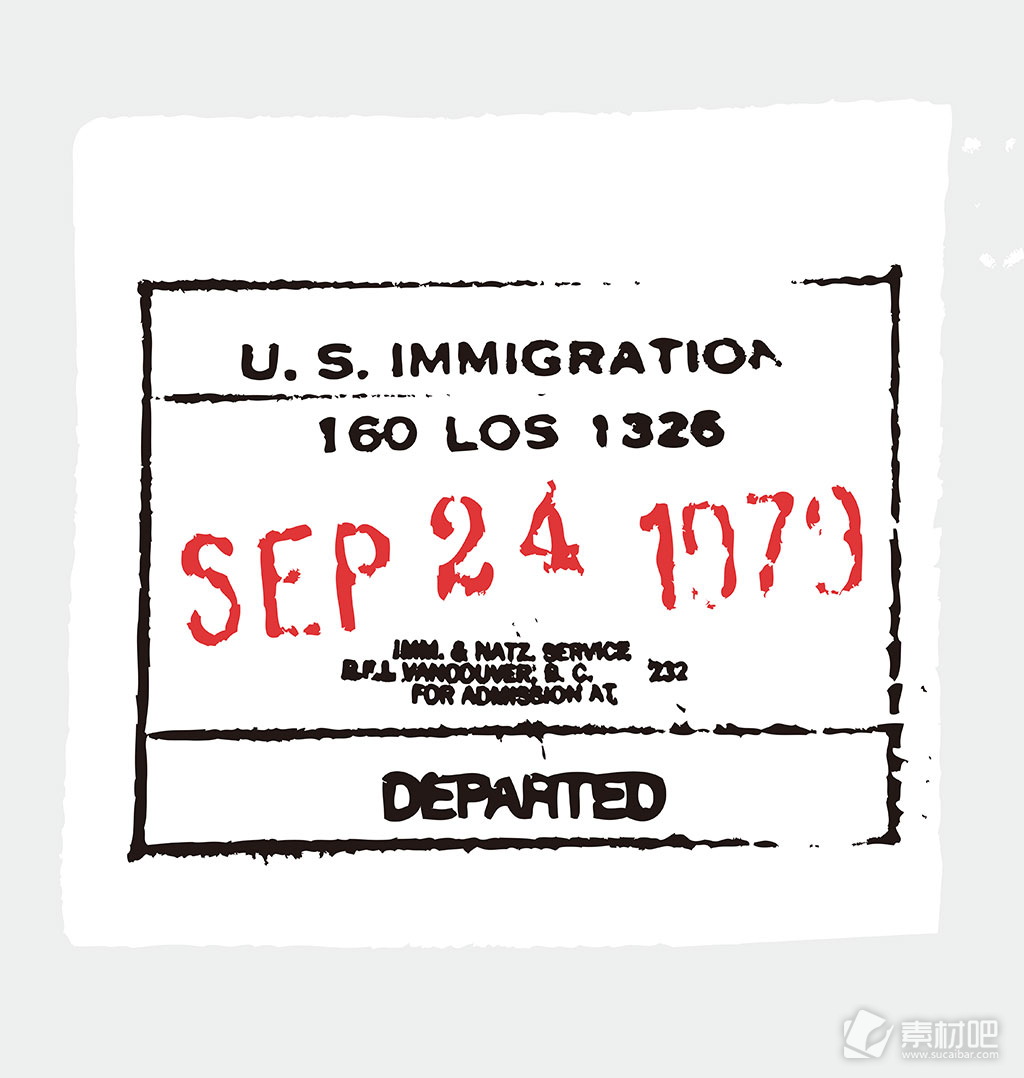 美国护照印章矢量素材