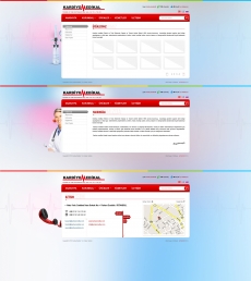 红色导航医疗服务网站模版设计图片