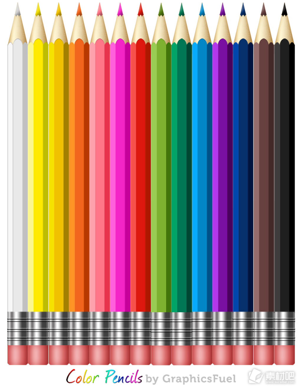 彩色铅笔PSD素材