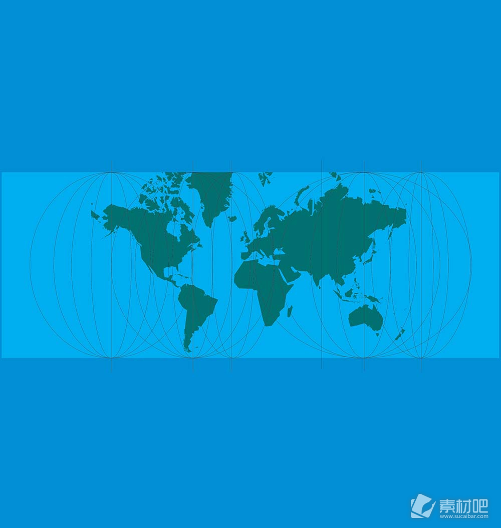 世界地图划分矢量素材