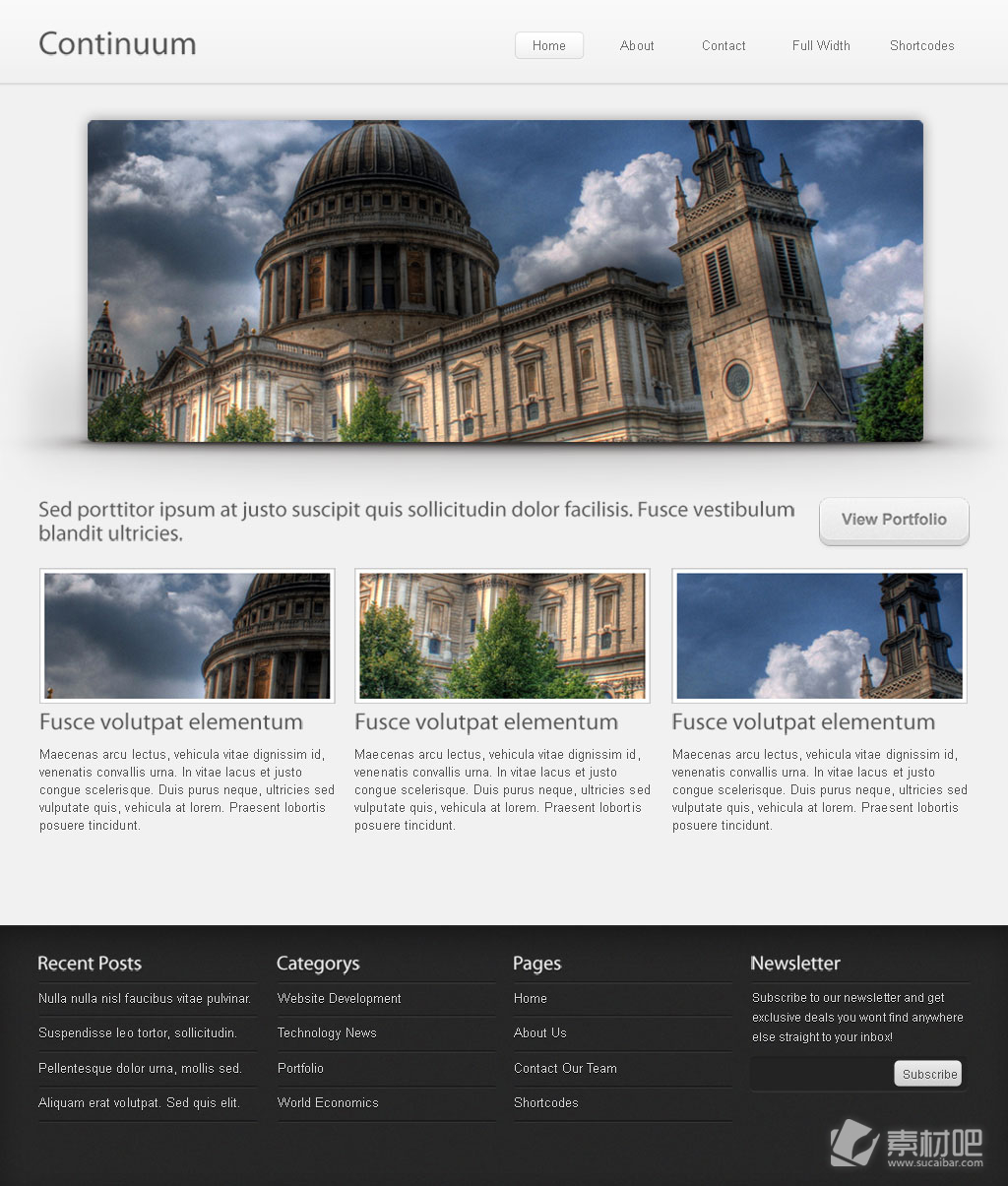 教堂网页设计PSD素材