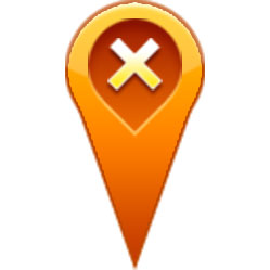 橙色叉号GPS导航定位图标PSD素材