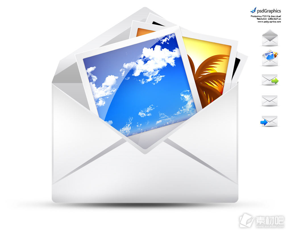 信封和邮件PSD素材