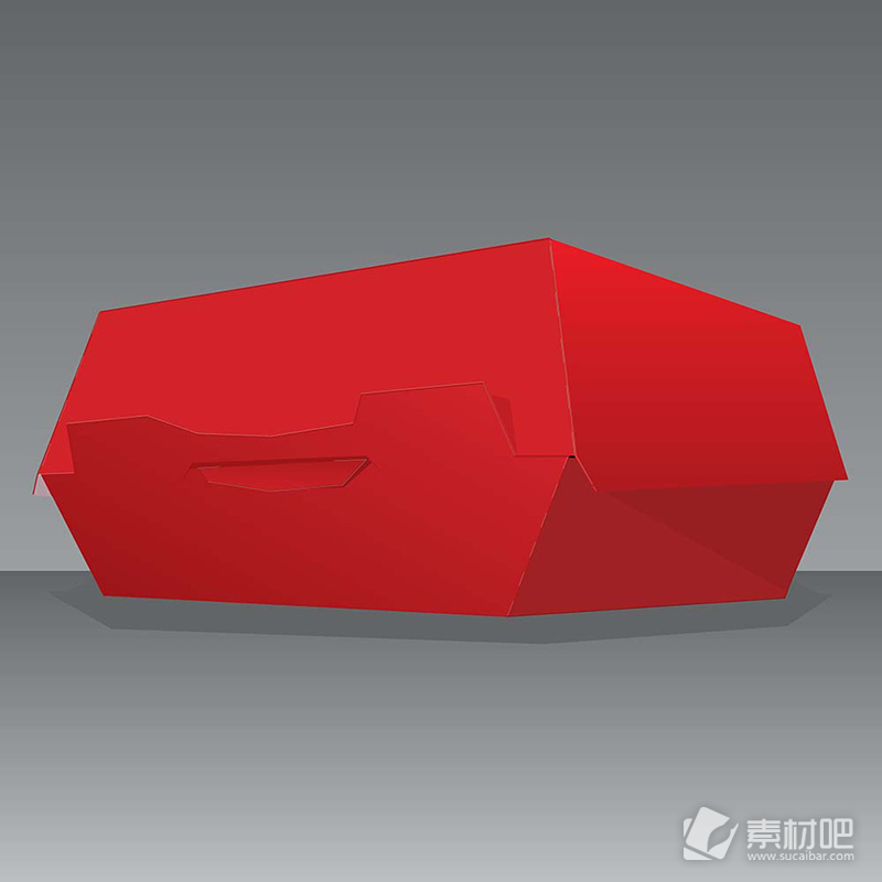 红色汉堡盒矢量素材