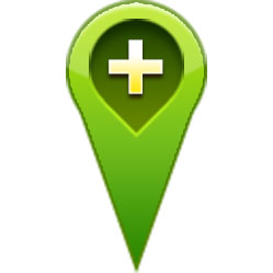 绿色加号GPS导航定位图标PSD素材