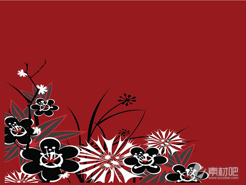 红色经典花卉矢量素材