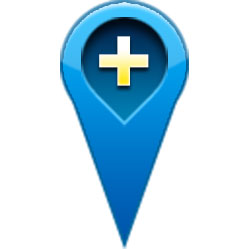 蓝色加号GPS导航定位图标PSD素材