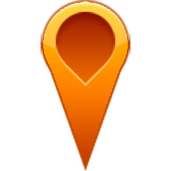 橙色GPS导航定位图标PSD素材