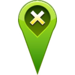 绿色叉号GPS导航定位图标PSD素材