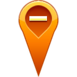 橙色减号GPS导航定位图标PSD素材