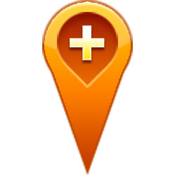 橙色加号GPS导航定位图标PSD素材