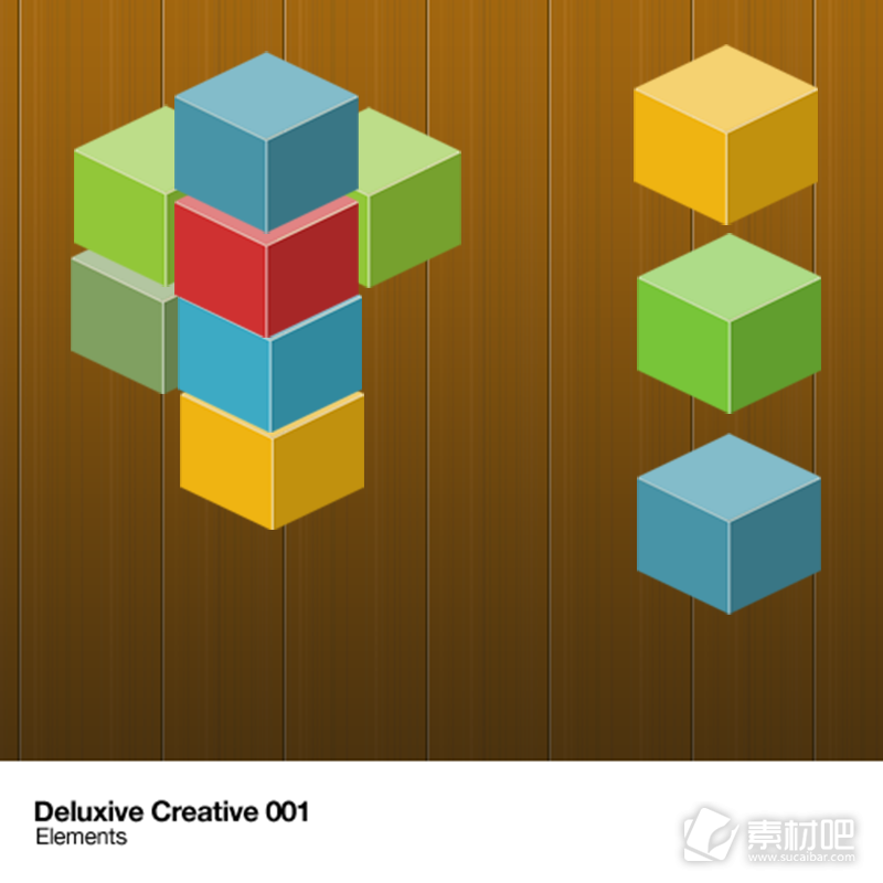 Deluxive彩色方块创意PSD素材