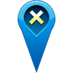 蓝色叉号GPS导航定位图标PSD素材