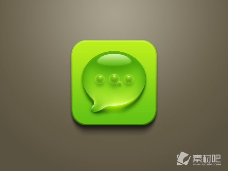 SMS绿色图标PSD素材