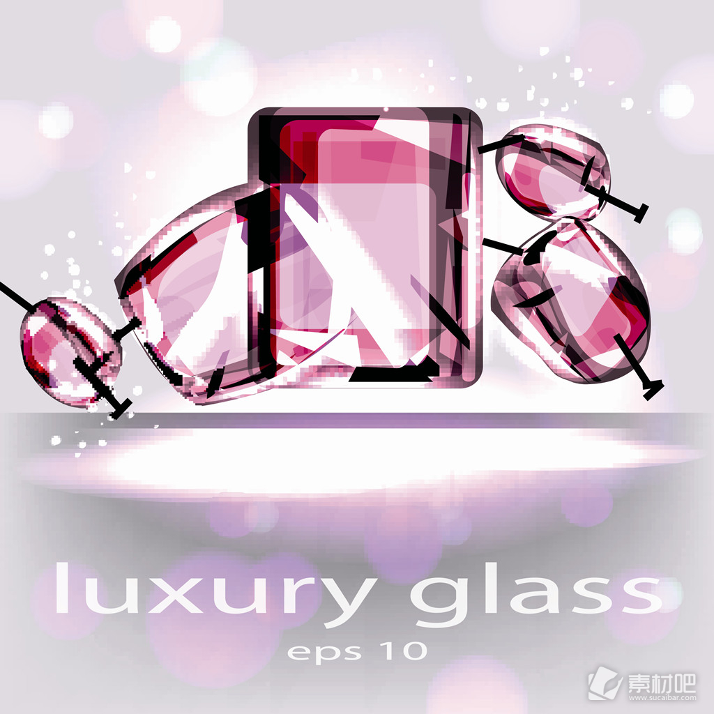 粉色玻璃个性设计使用素材