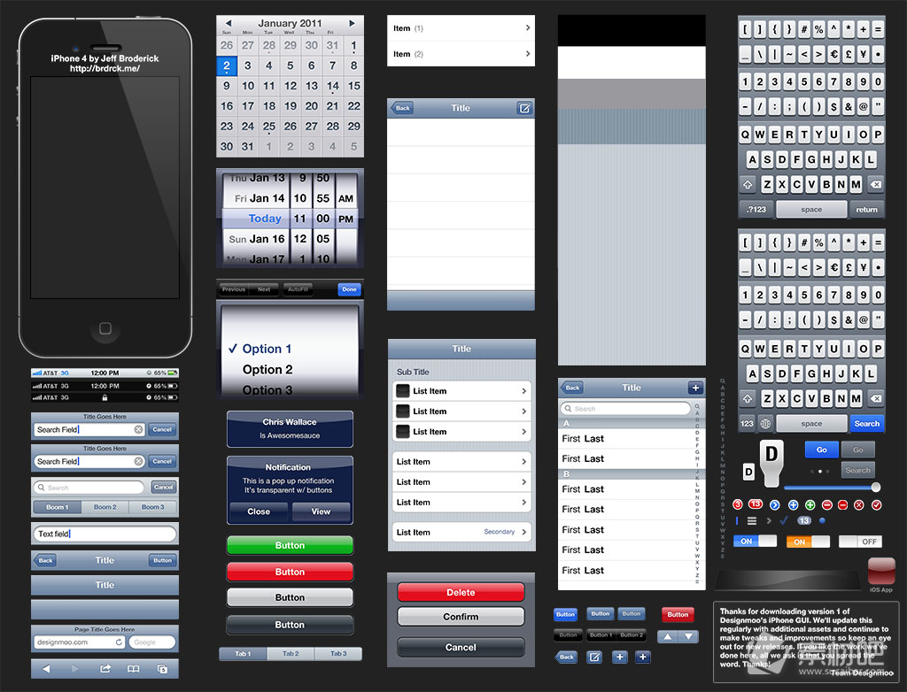 iPhone4手机界面PSD素材