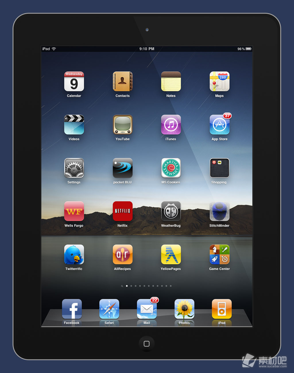 iPad2主屏幕PSD素材