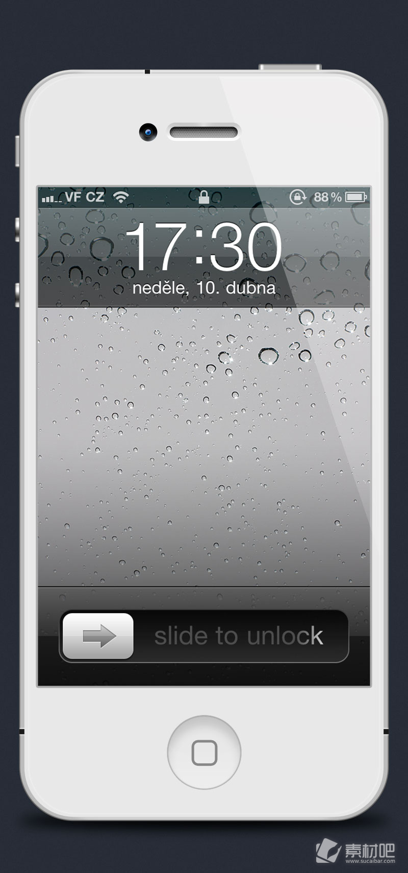 iPhone4白色模版PSD素材