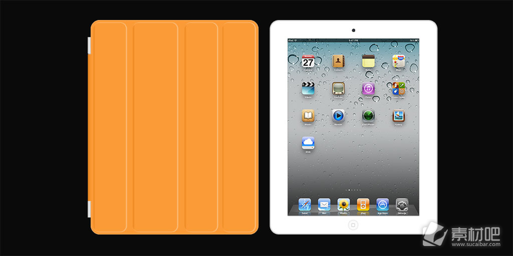白色iPad2PSD素材