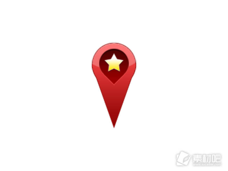 红色GPS地图星星图标PSD素材
