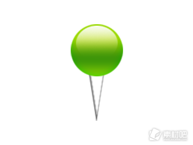 绿色球形大头指针PSD素材