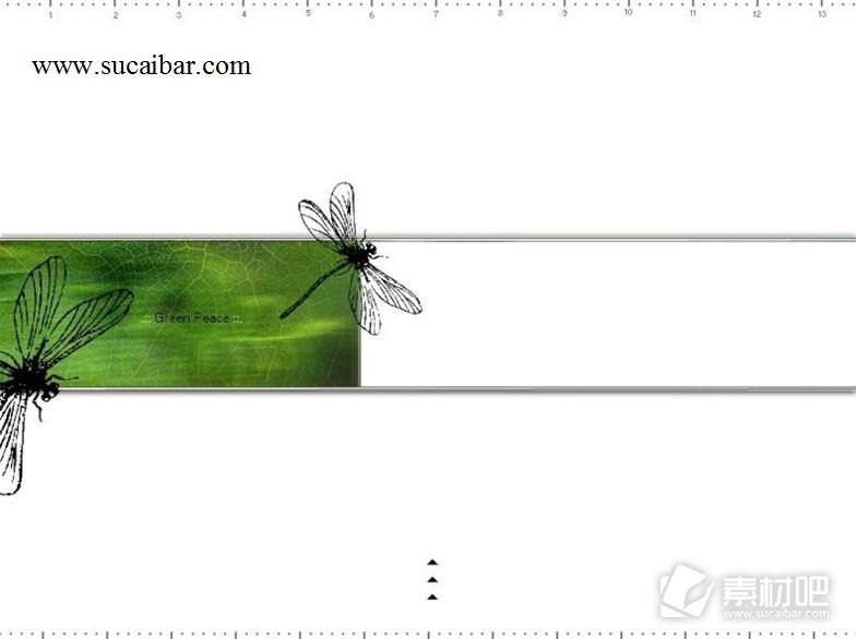 一对飞舞的蜻蜓白色背景PPT模板