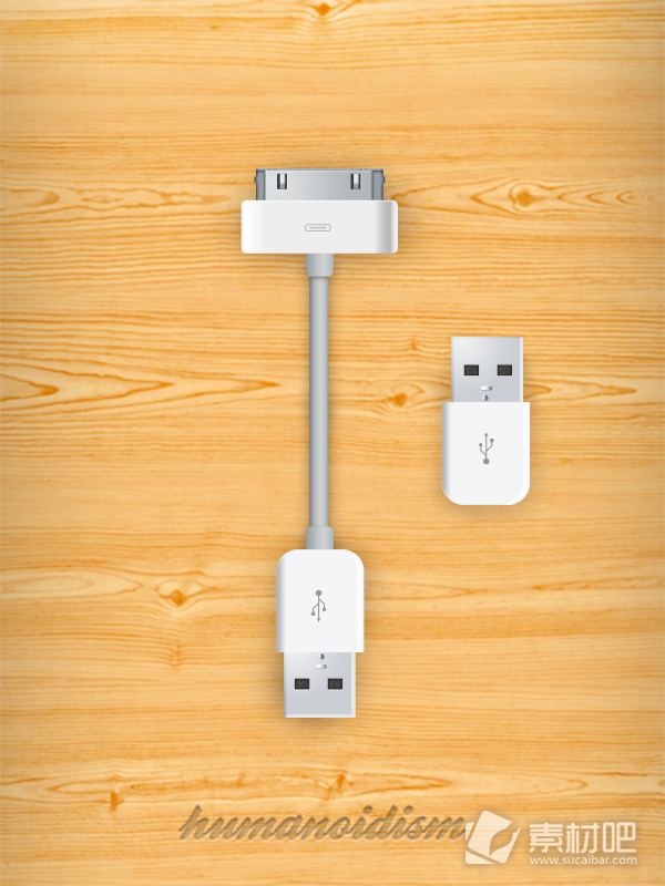 白色USB接口PSD素材