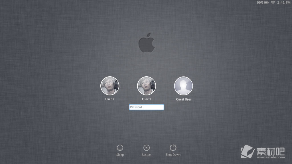 苹果屏幕锁PSD素材