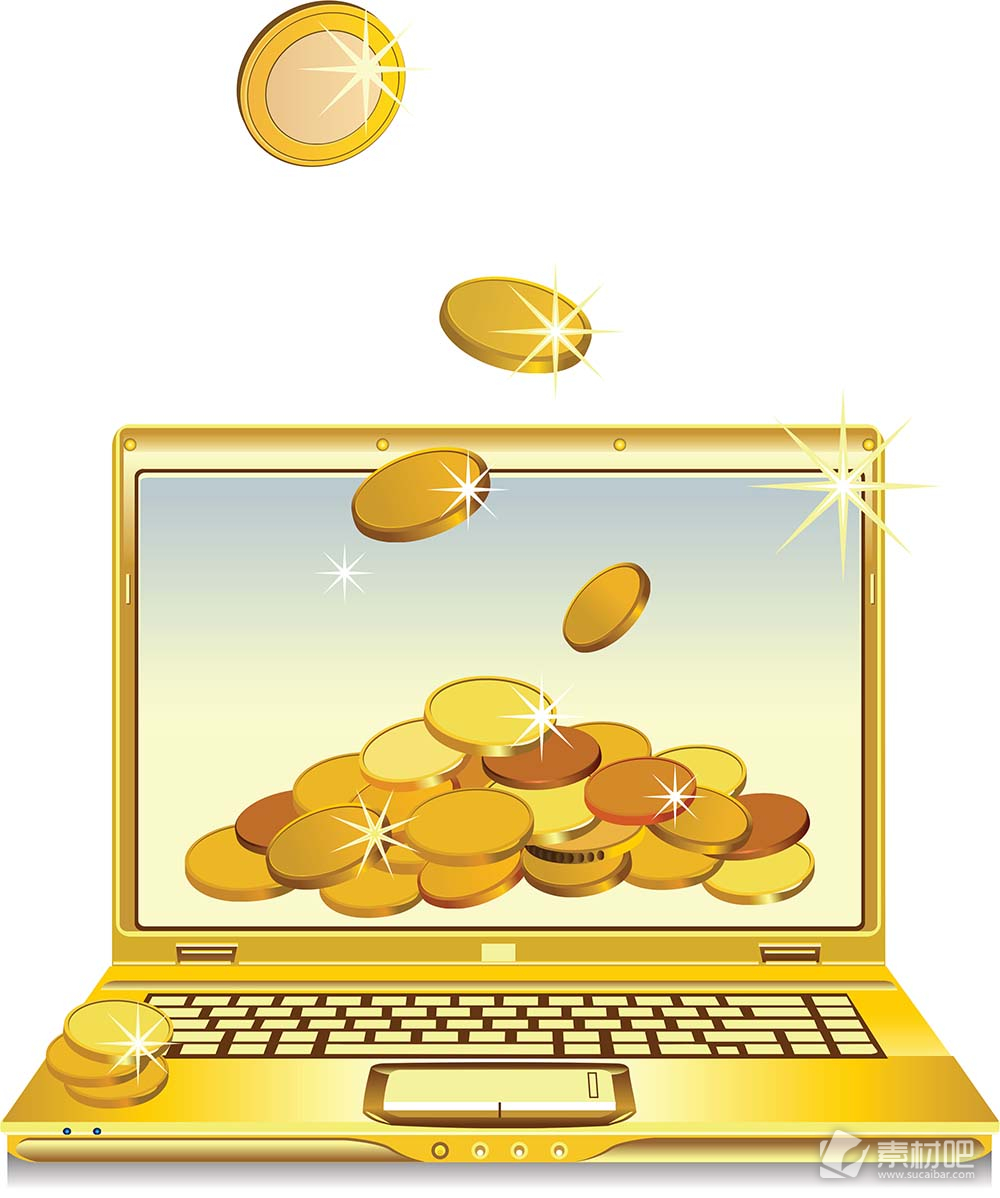 金币金电脑矢量素材