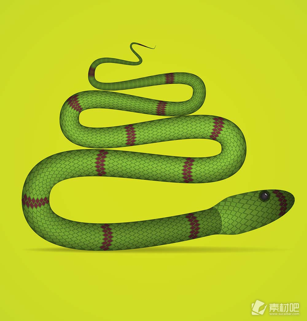 绿色毒蛇矢量素材
