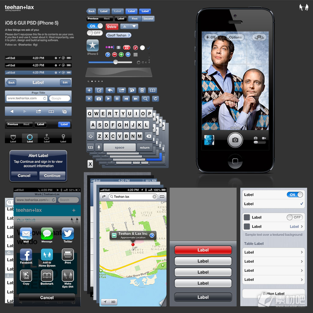 iOS6手机界面PSD素材