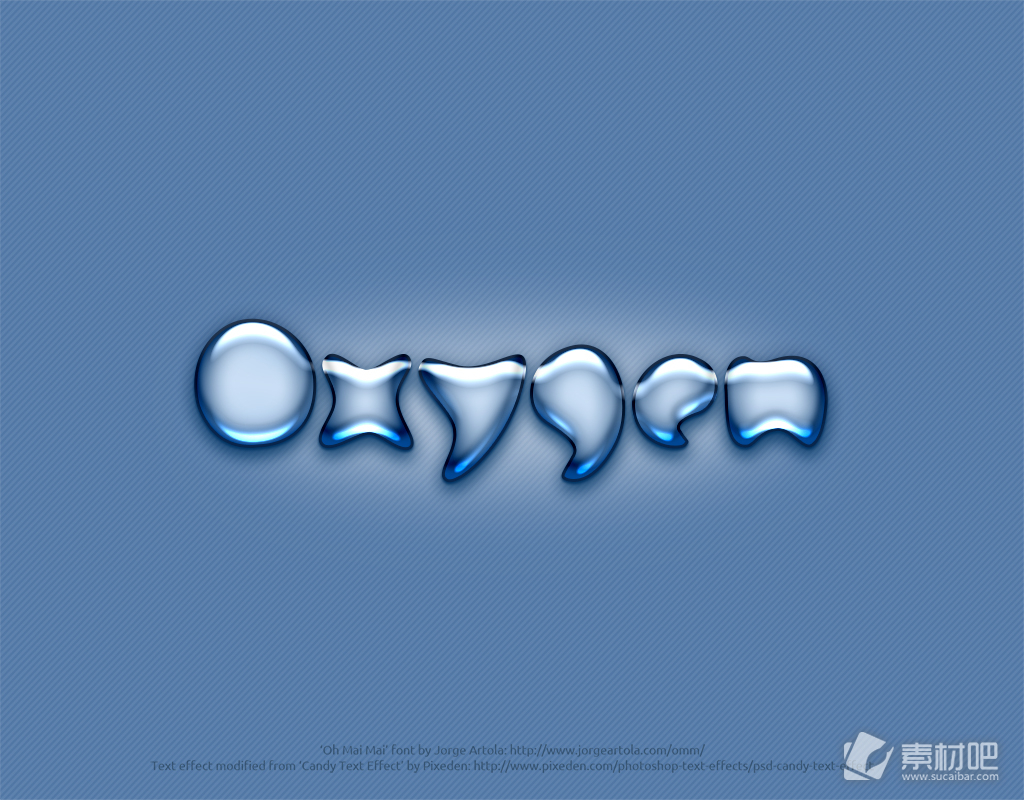 OXYGEN水晶风格字母PSD素材