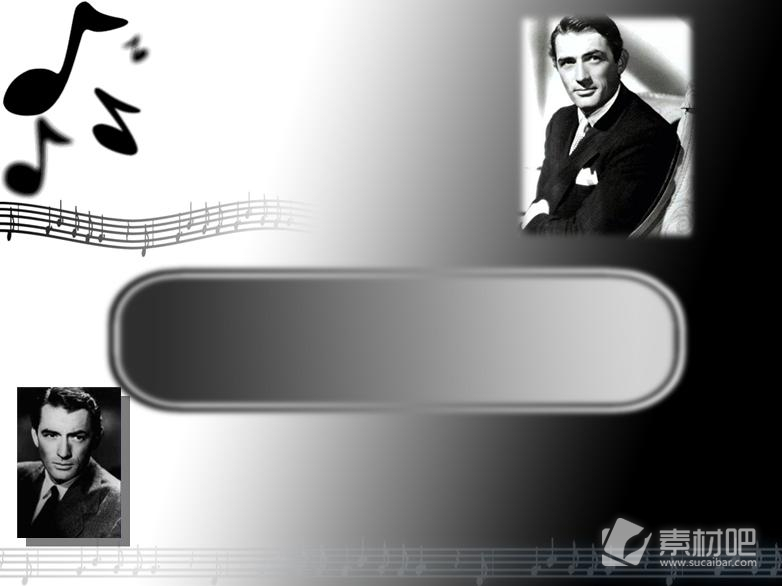 音乐艺术的黑白风格PPT模板