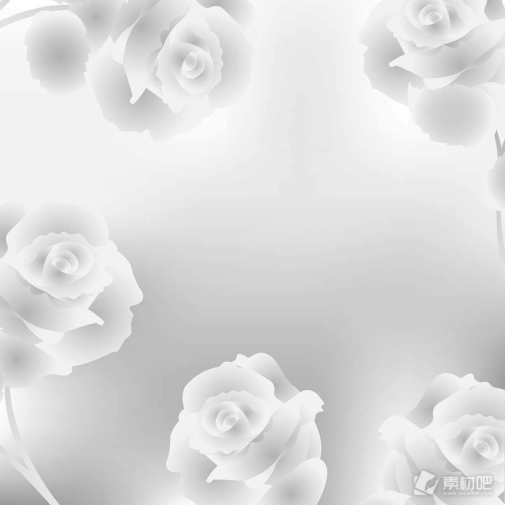 浅灰色玫瑰花矢量素材